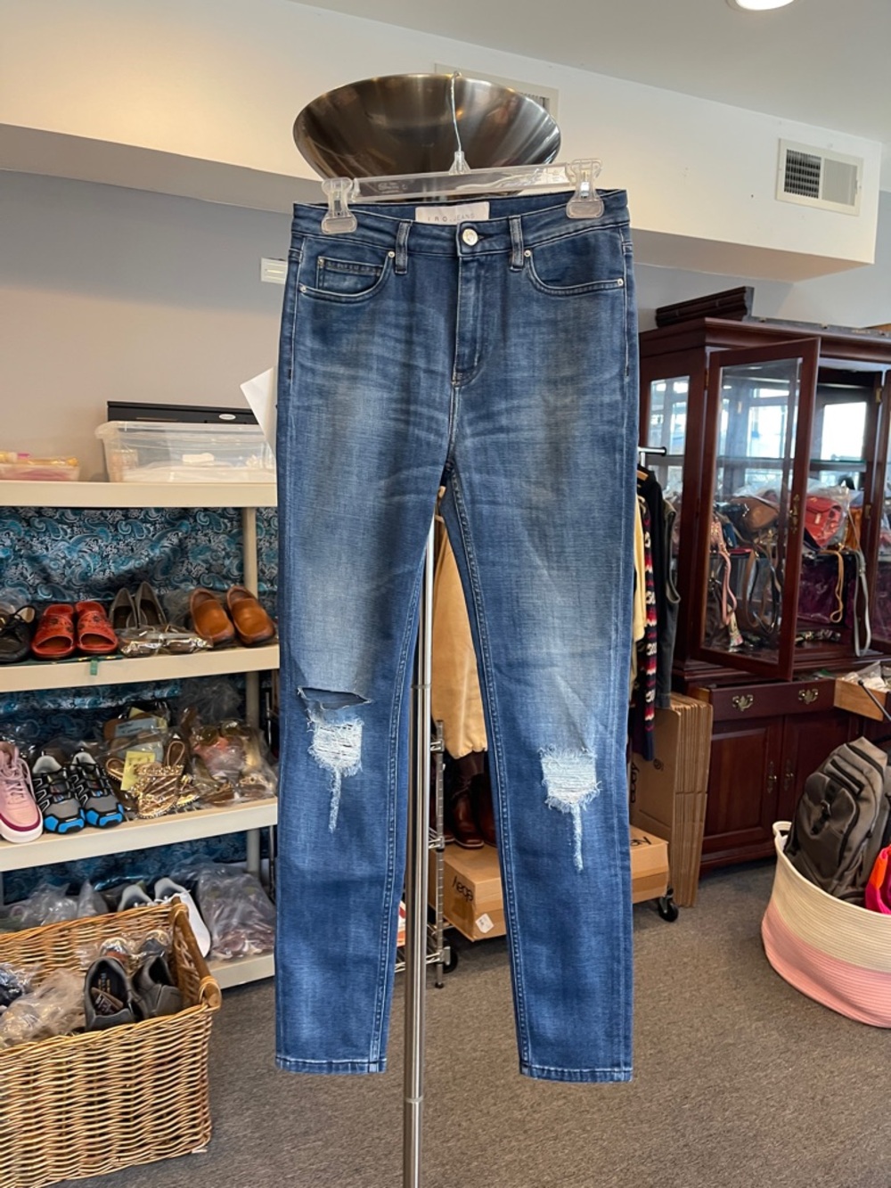 IRO Skinny Distressed Jeans Size 28 NWT Dark Wash Medium Rise Casual Nevada